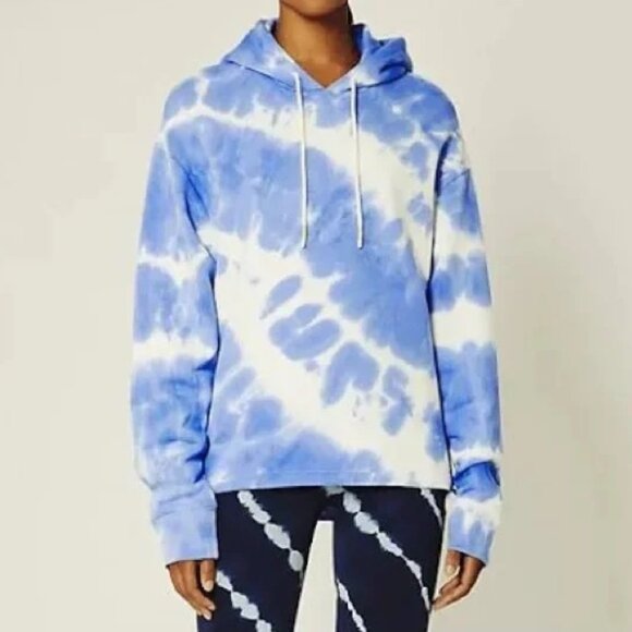 Tory Burch Tops - NWOT Tory Burch Sport Oversized Tie-Dye Hoodie – Blue Sky Size XL